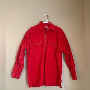 Vintage Marlboro Red Corduroy Quarter Zip Shirt Jacket marlboro miles 90’s